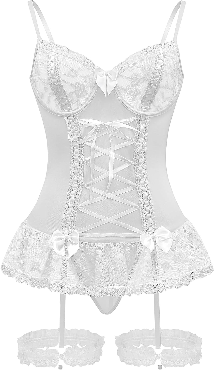 Black Red Lace Corset Set - Image 28