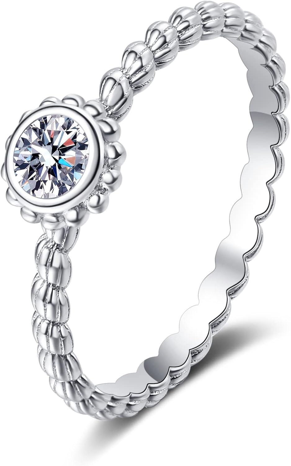 Bezel Set Diamond Twisted Ring