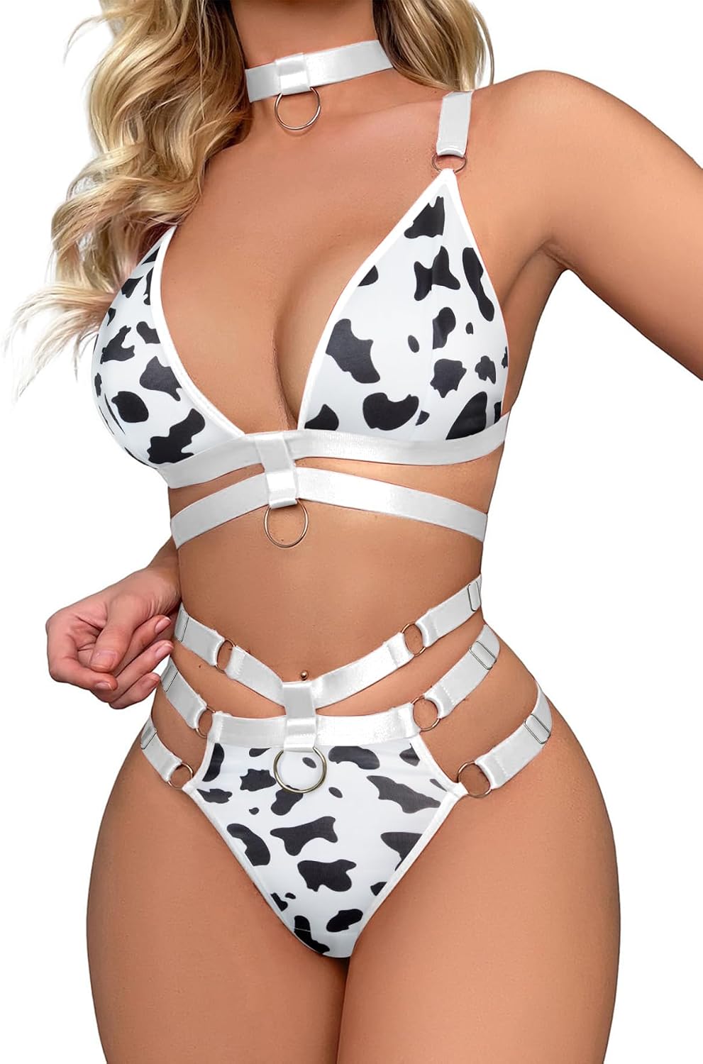 Black Strappy Lingerie Set with O-Rings - Image 17