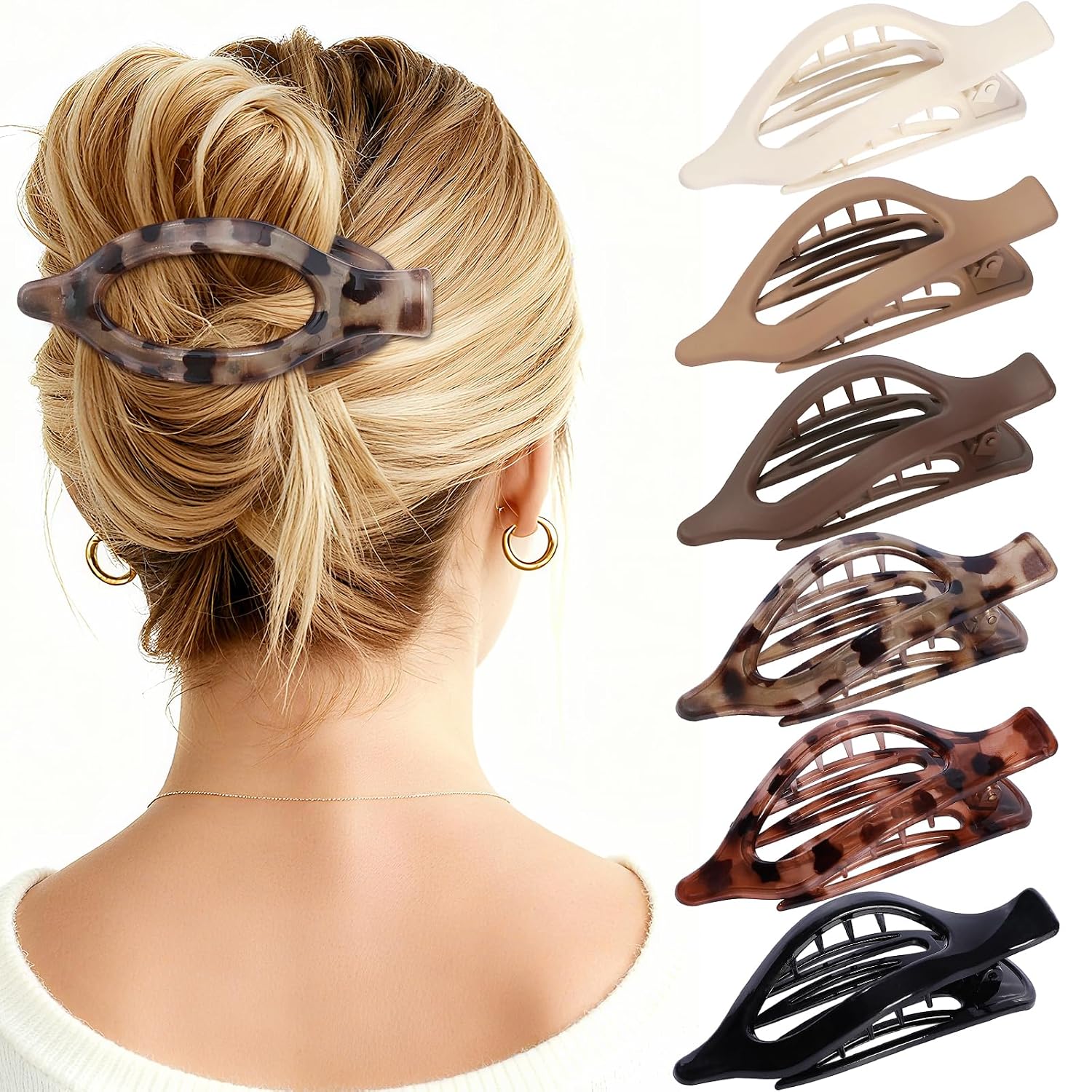 Transparent Flat Claw Clips
