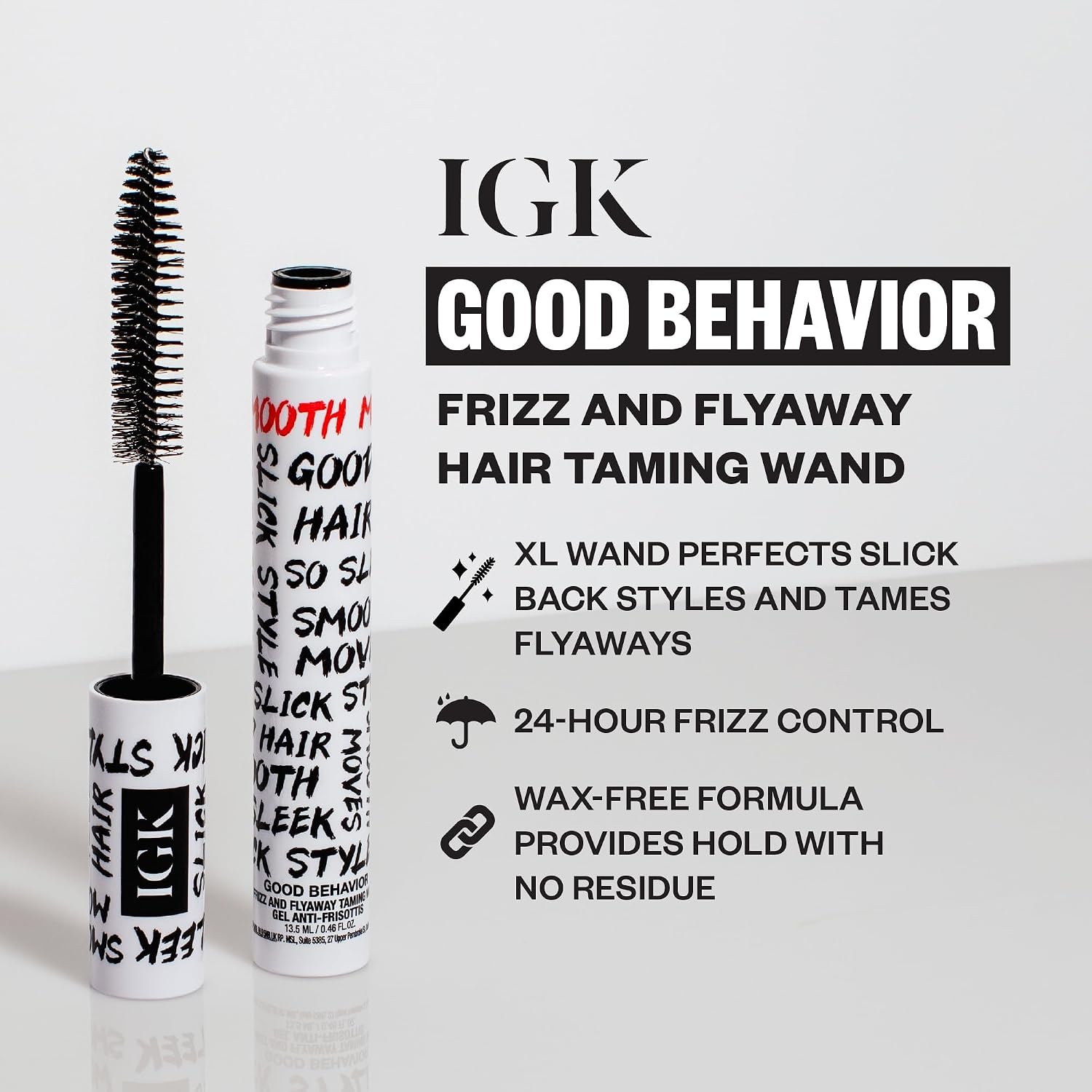 Frizz and Flyaway Taming Wand with Slick Stick, 0.24 oz - Vegan