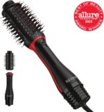 One-Step Volumiser Blow Dryer Brush with Detachable Head, 4 Heat Settings - Black