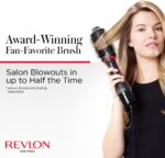 One-Step Volumiser Blow Dryer Brush with Detachable Head, 4 Heat Settings - Black