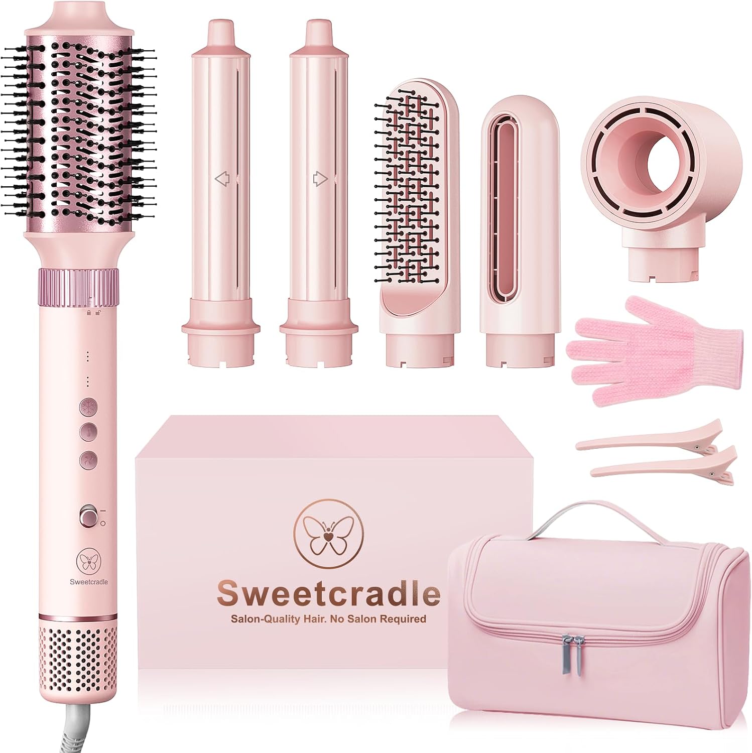 Rose Gold Hot Air Styler - 6-in-1 Set