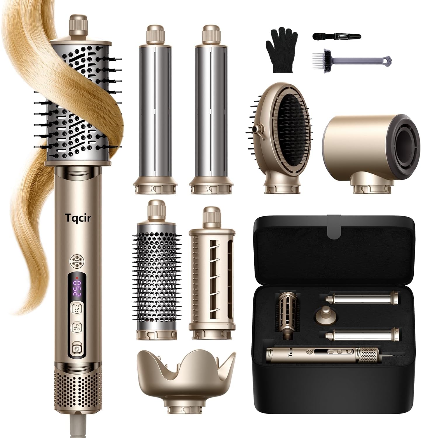 Gold Hot Air Styler - 8-in-1 Set