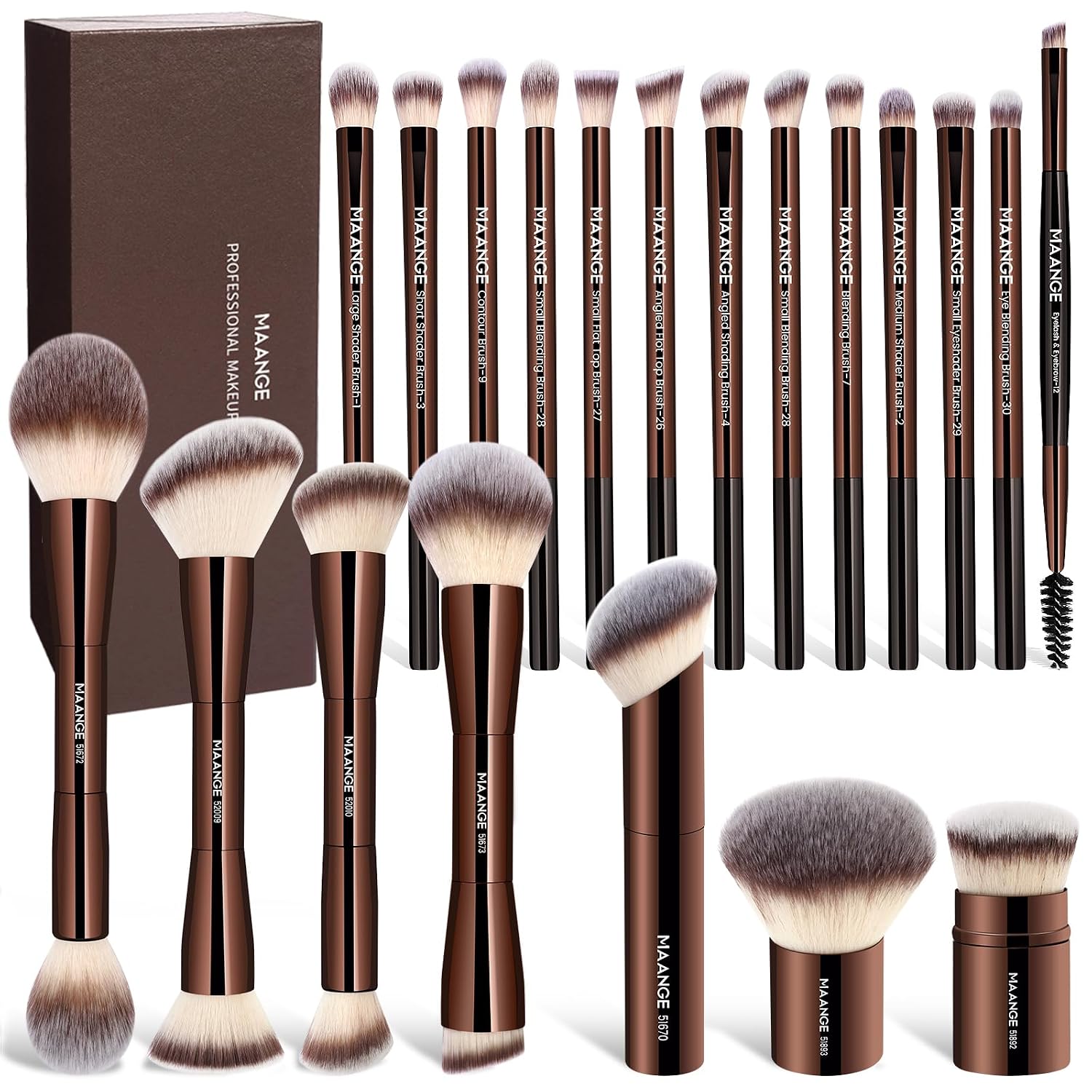 20-Piece Double-Ended Makeup Brush Set