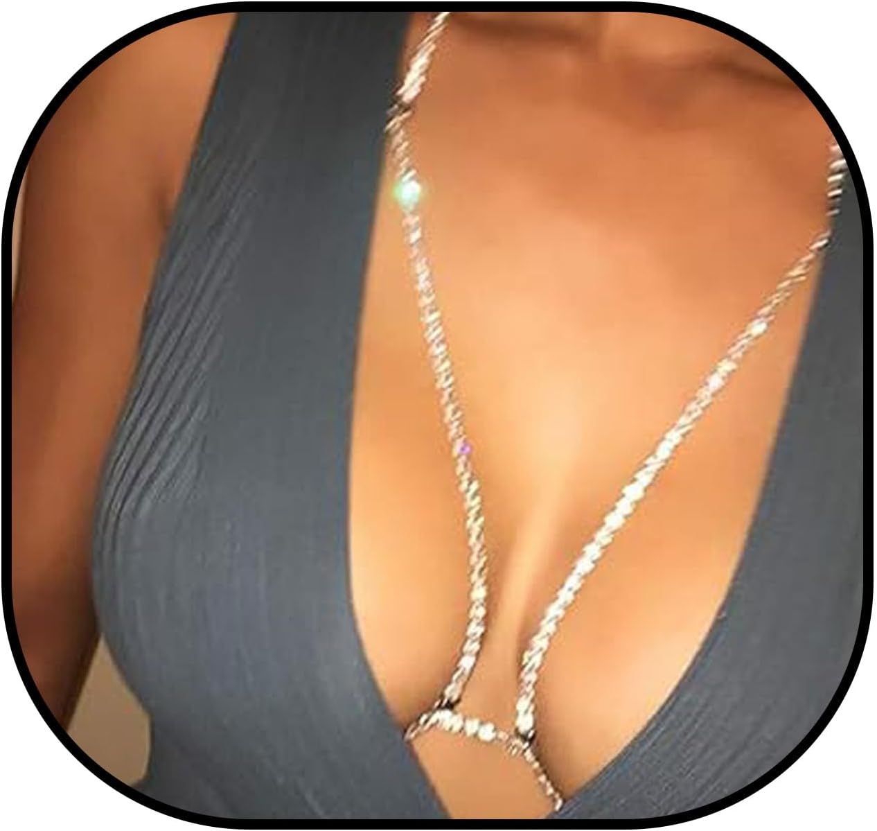Rhinestone Crystal Body Chain Necklace