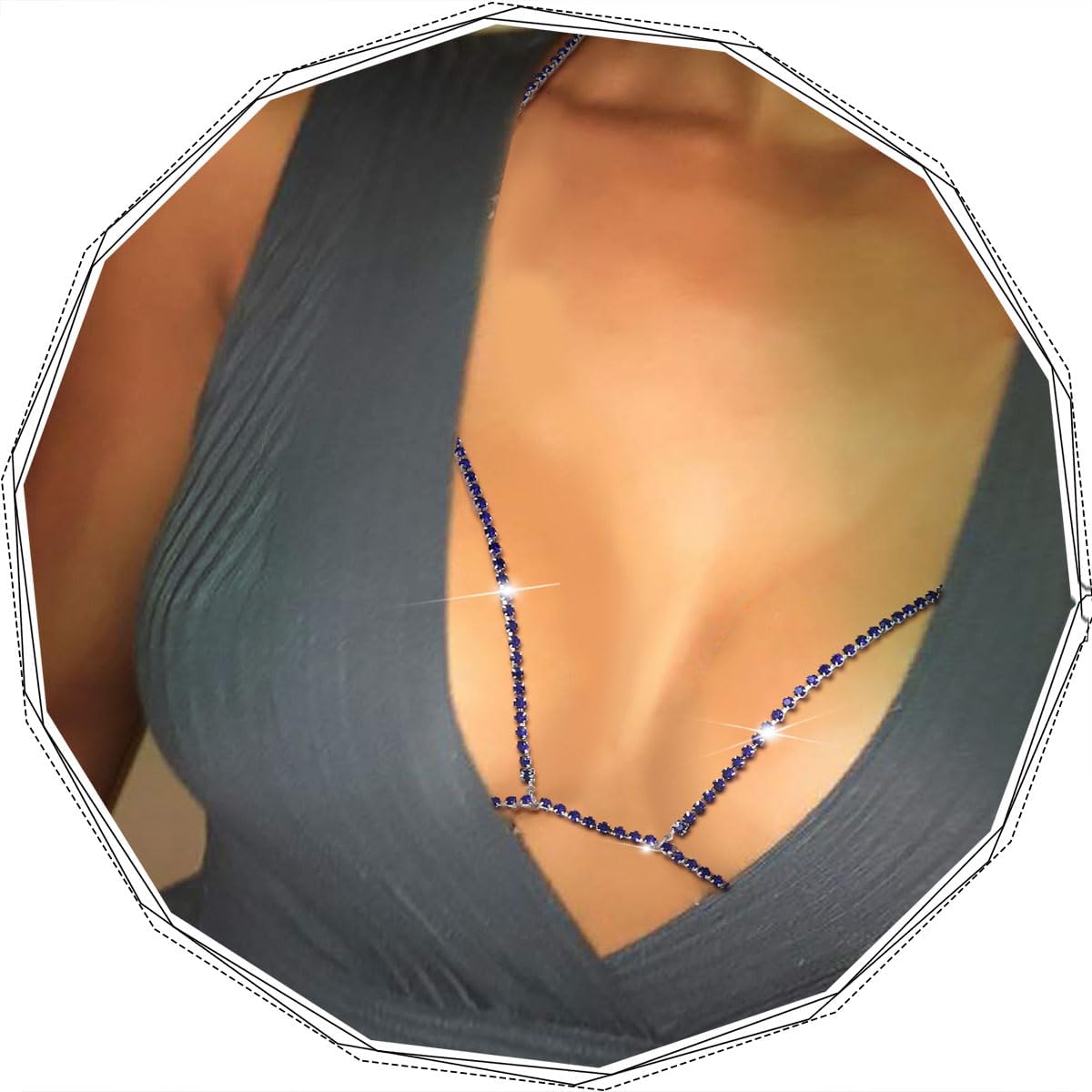 Rhinestone Crystal Body Chain Necklace - Image 8