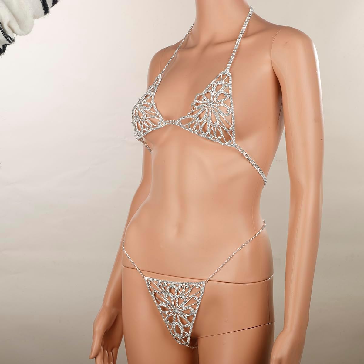 Silver Rhinestone Body Chain - Image 7