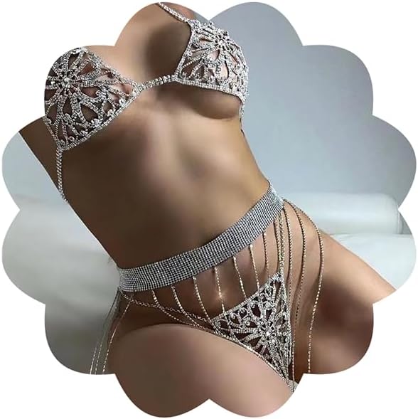 Silver Rhinestone Body Chain